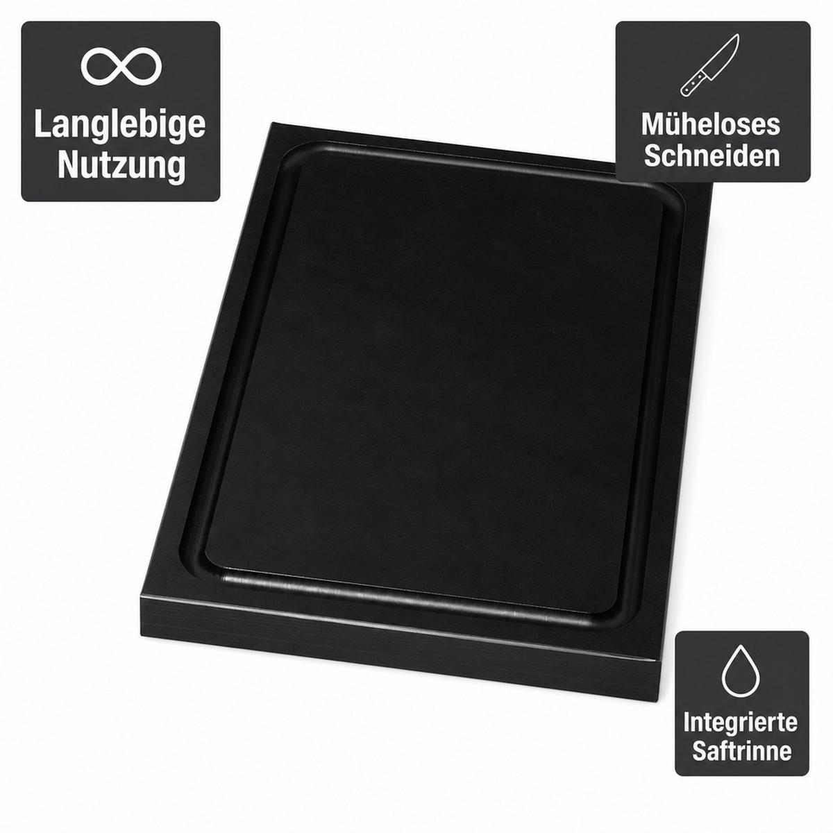 SCHNEIDBRETT 30x20x2cm - Robust - Schwarz, Holz (30/20cm) - ich-zapfe