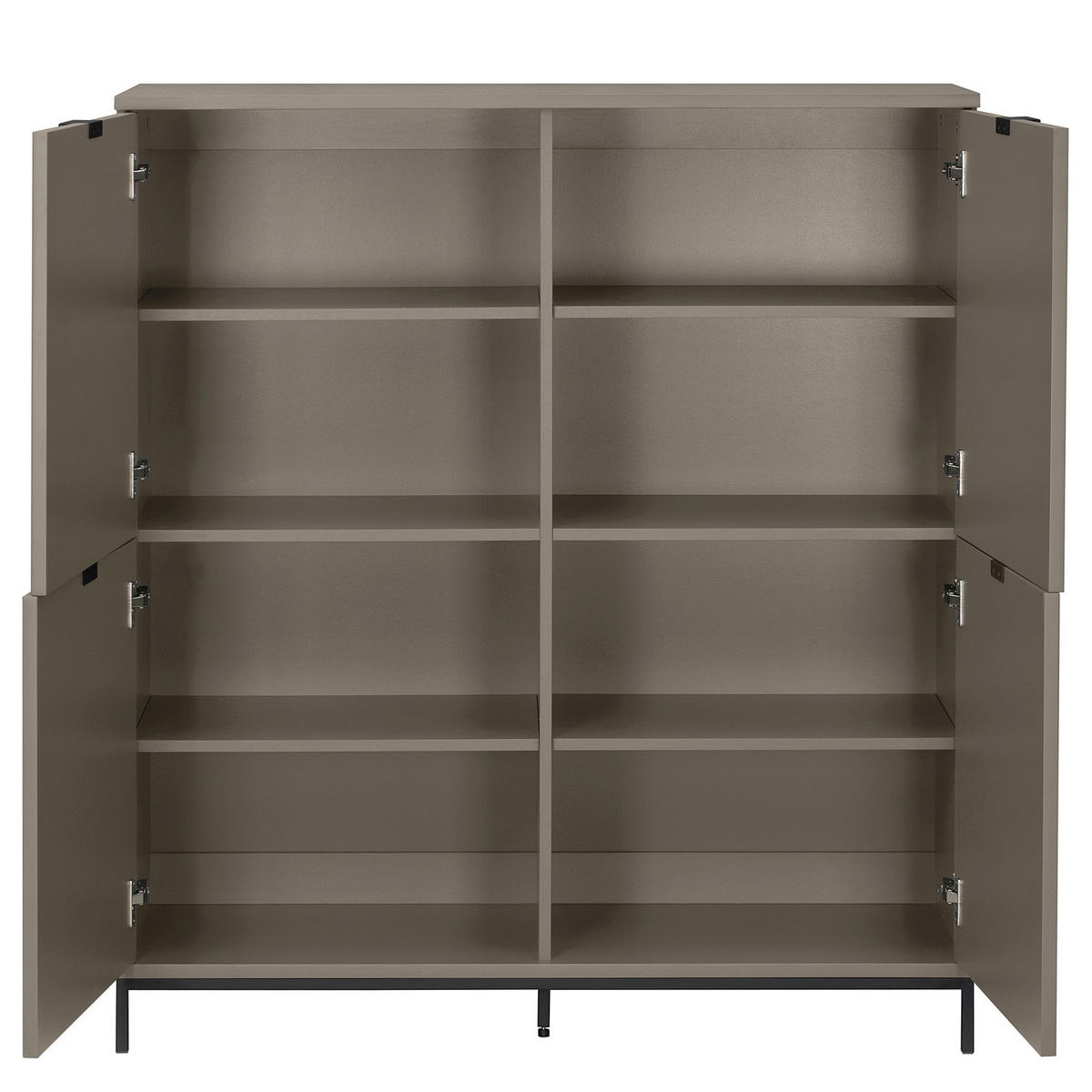 HIGHBOARD - Eisen / MDF - Taupe, Holzwerkstoff/Metall (110/124/40cm) - home24