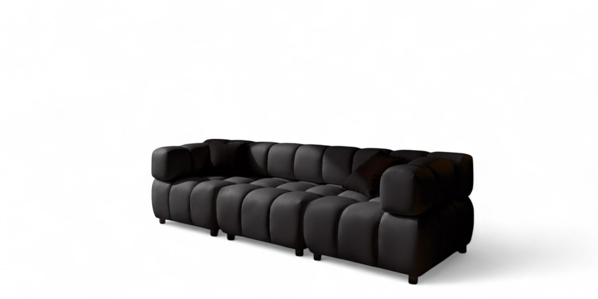 SOFA 3-sitzer Flow - Schwarz, Holzwerkstoff/Textil (288/71/96cm) - Fun Möbel