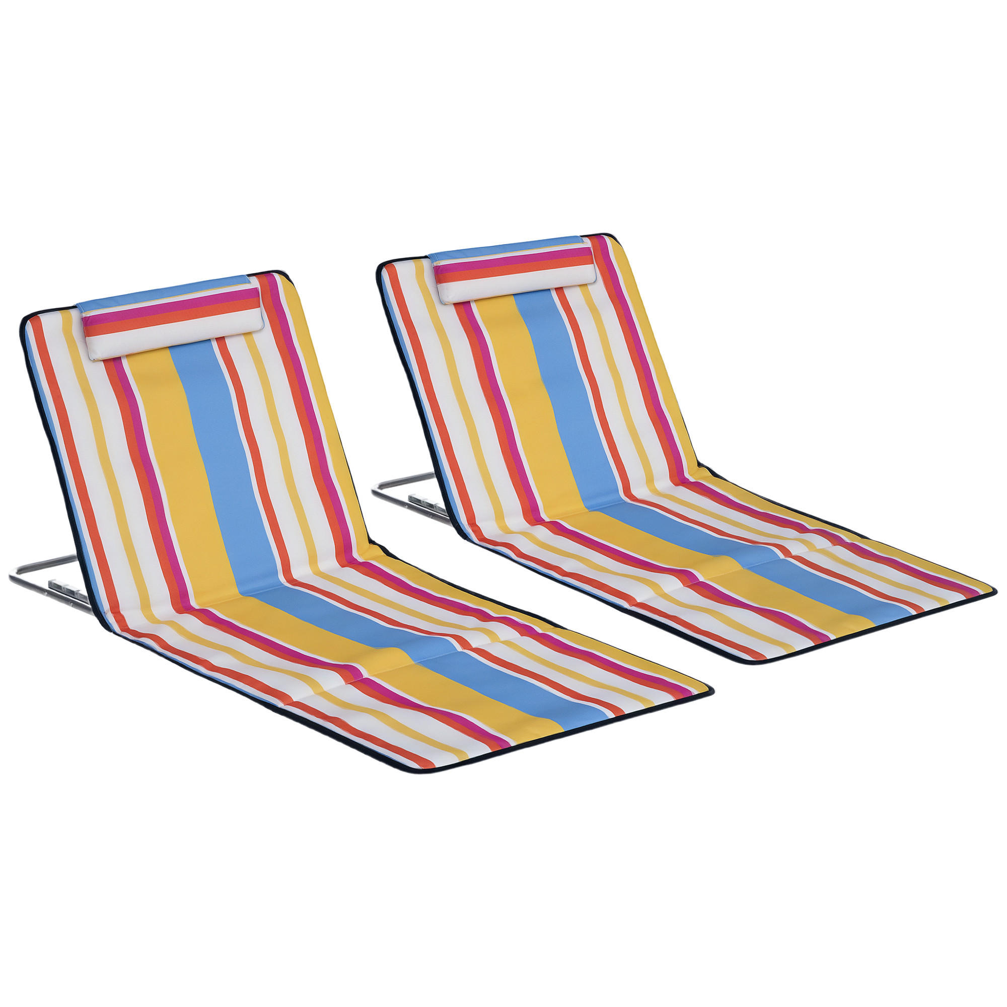 STRANDMATTE DE-15621 2er-Set, 5-fach verstellbare Rückenlehne - Multicolor, Metall (53/45/124cm) - ComfortXL