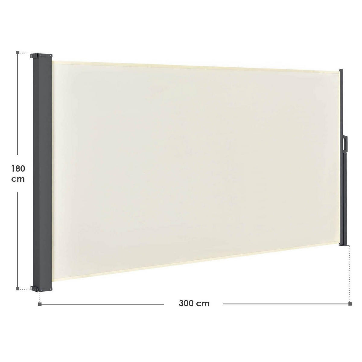 SEITENMARKISE Dubai beige 300x180 cm - Beige, Kunststoff (300/180/300cm) - Juskys