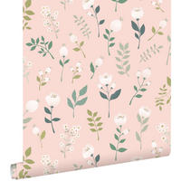 TAPETE Blumen 53 cm x 10.05 m - Pink, Papier (53/0.1cm) - ESTAhome