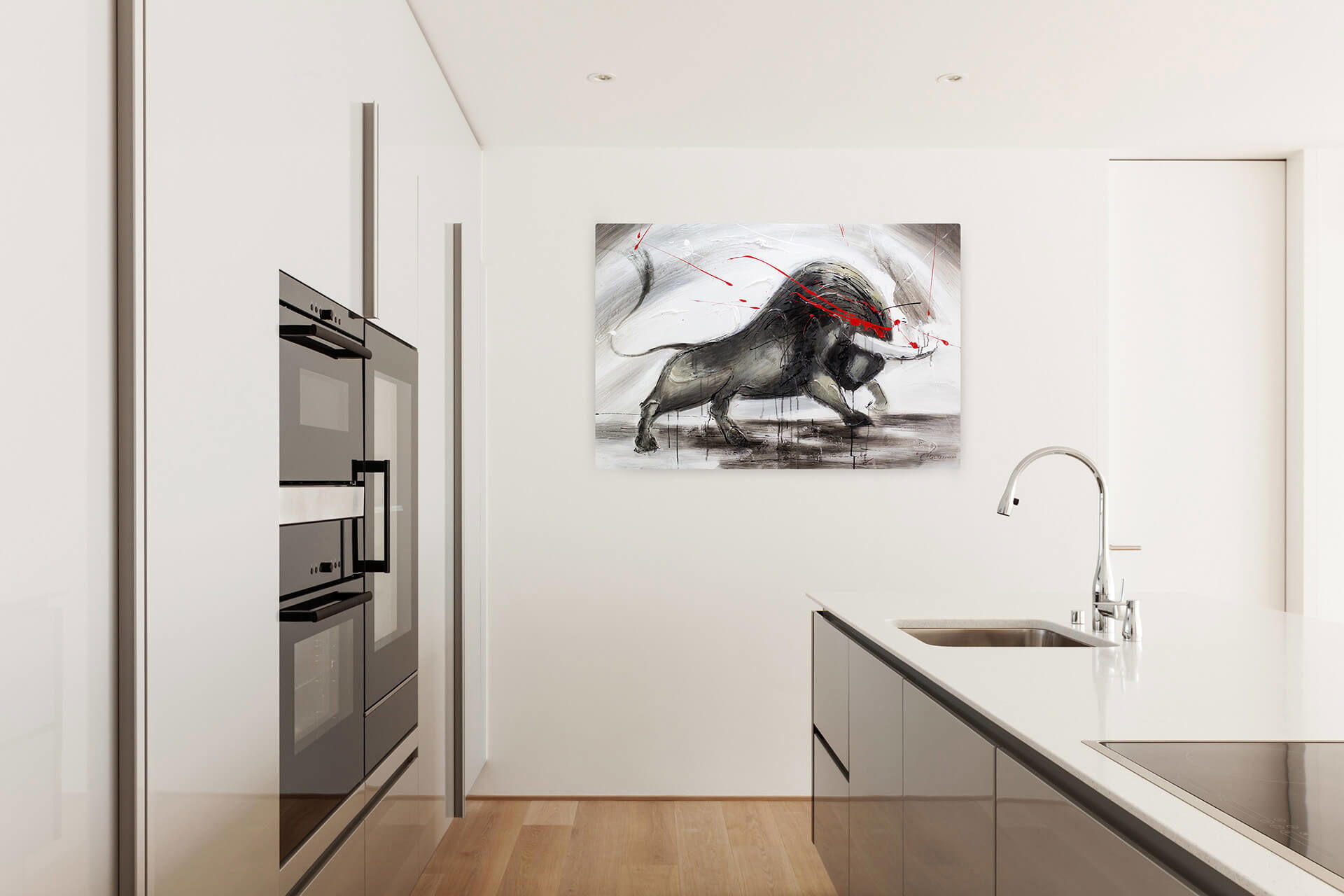 ÖLGEMÄLDE 120/80 cm - Grau, Holz/Textil (2/80cm) - KUNSTLOFT
