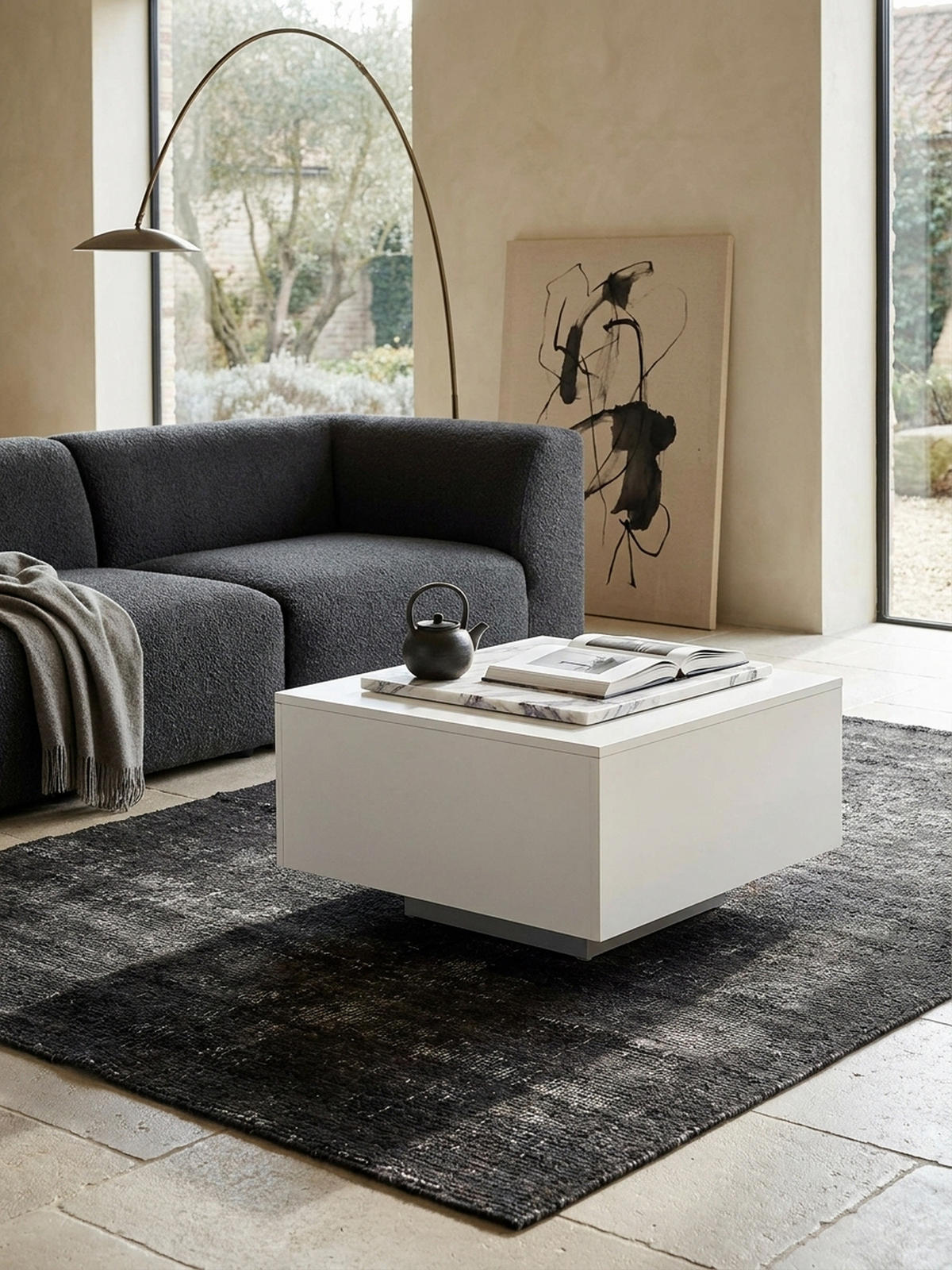COUCHTISCH aus Holz, Puristisches Design - Weiß, Holz (60/60/35cm) - KADIMA DESIGN
