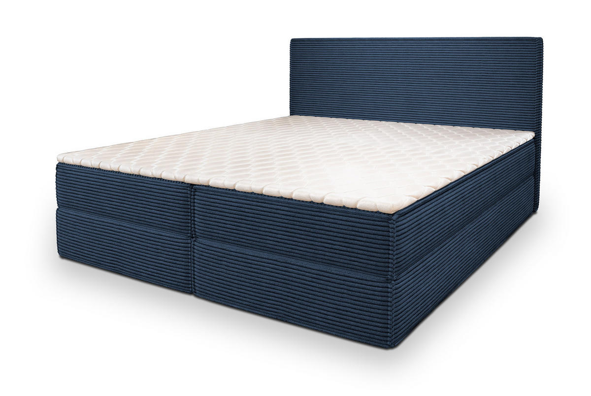 BOXBETT PELLIO 140x200 cm mit Matratze und Topper - Blau - Blau, Holz (140/200cm) - MASSENO