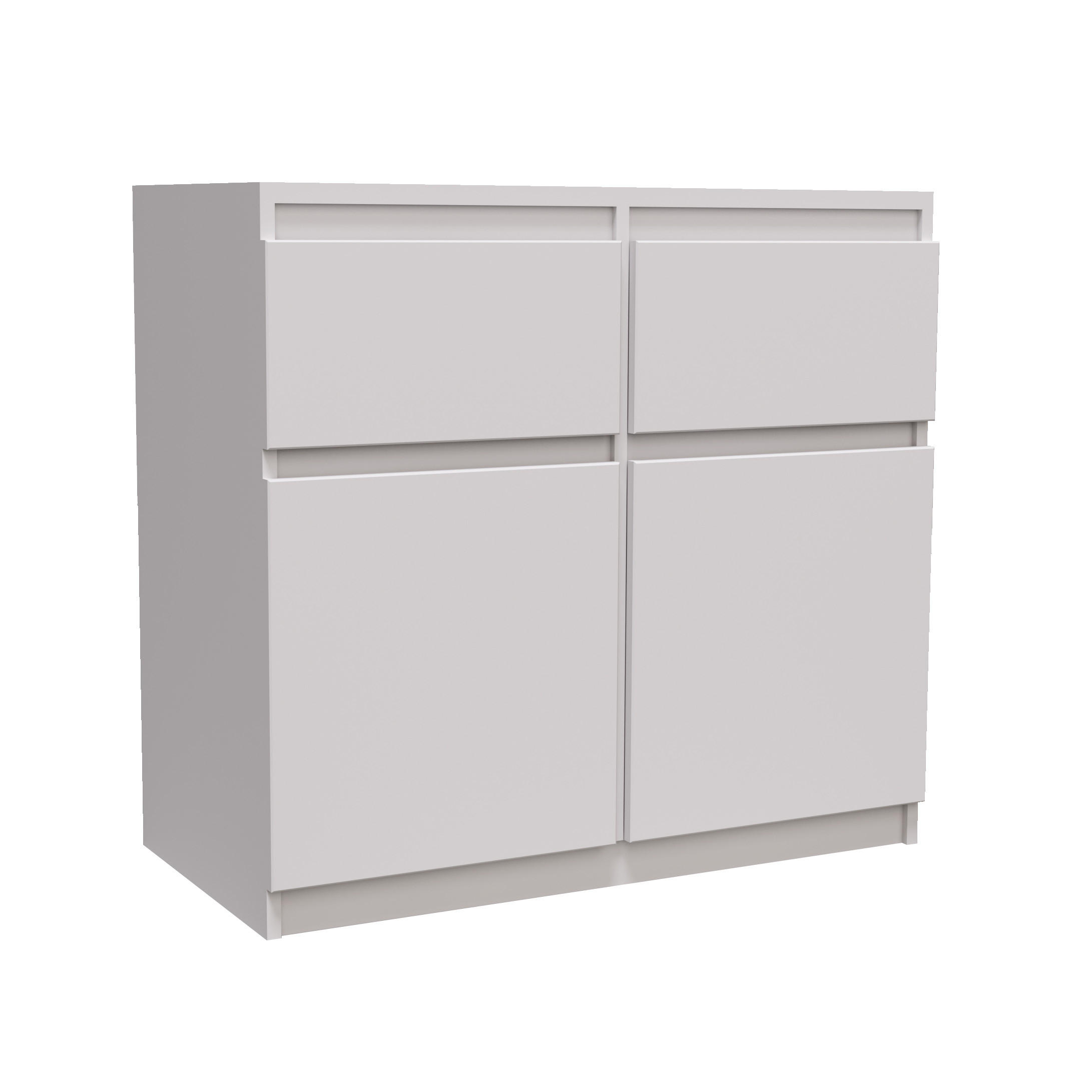 KOMMODE MERAVIGLIA 80/85/33 cm mit 2 Schubladen 2 Türen Weiß - Weiß, Holzwerkstoff (80/85/33cm) - MASSENO