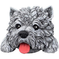 STEINFIGUR Westhighland Westie Kopf Terrier frostfest wetterfest Gartenfigur - Grau, Stein (16/11/17cm) - stoneandstyle