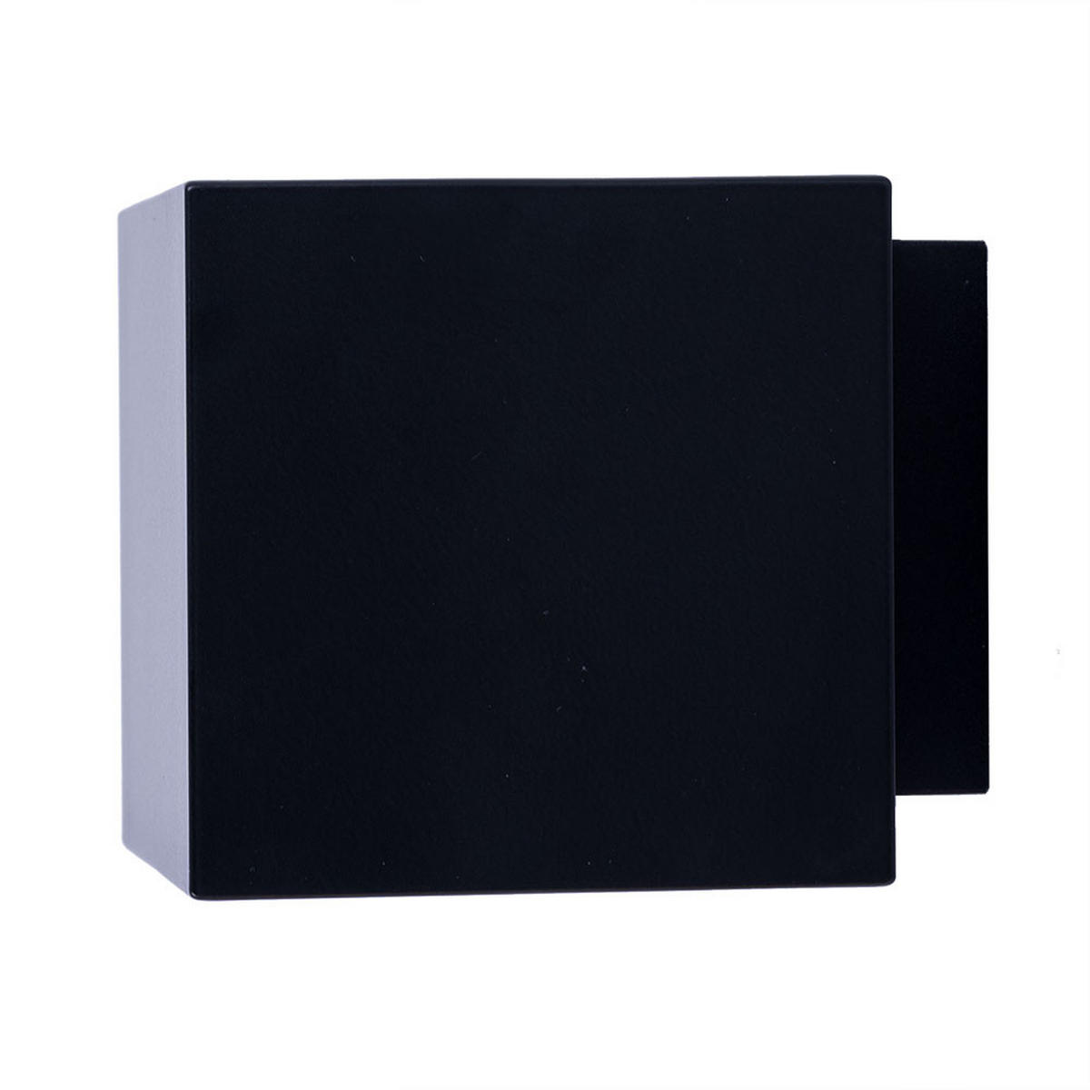 WANDLEUCHTE Aluminium Schwarz Würfelform - Schwarz, Metall (10/12/10cm)