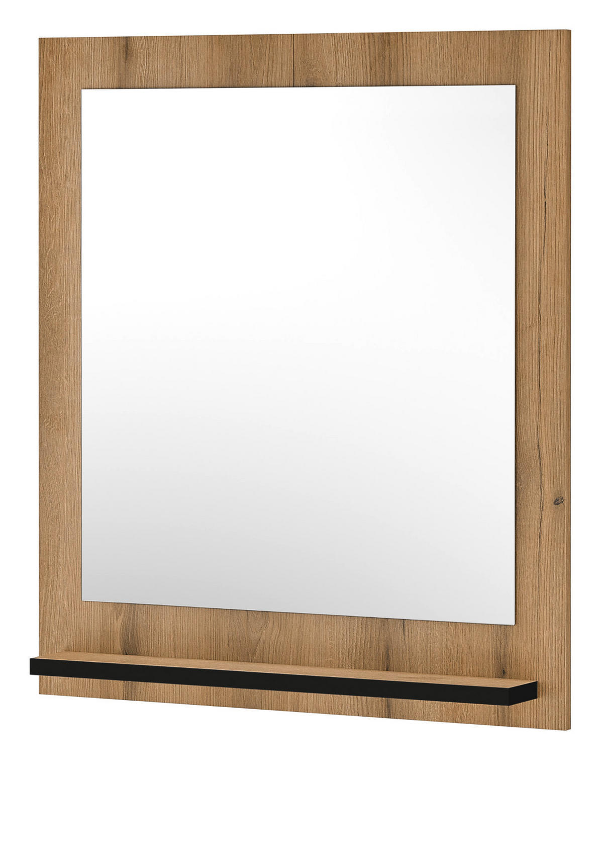 WANDSPIEGEL Evoke Eiche 79 x 89 cm, Garderobenspiegel mit Ablage - Eichefarben, Glas/Holzwerkstoff (79/89/10cm) - Furn.Design