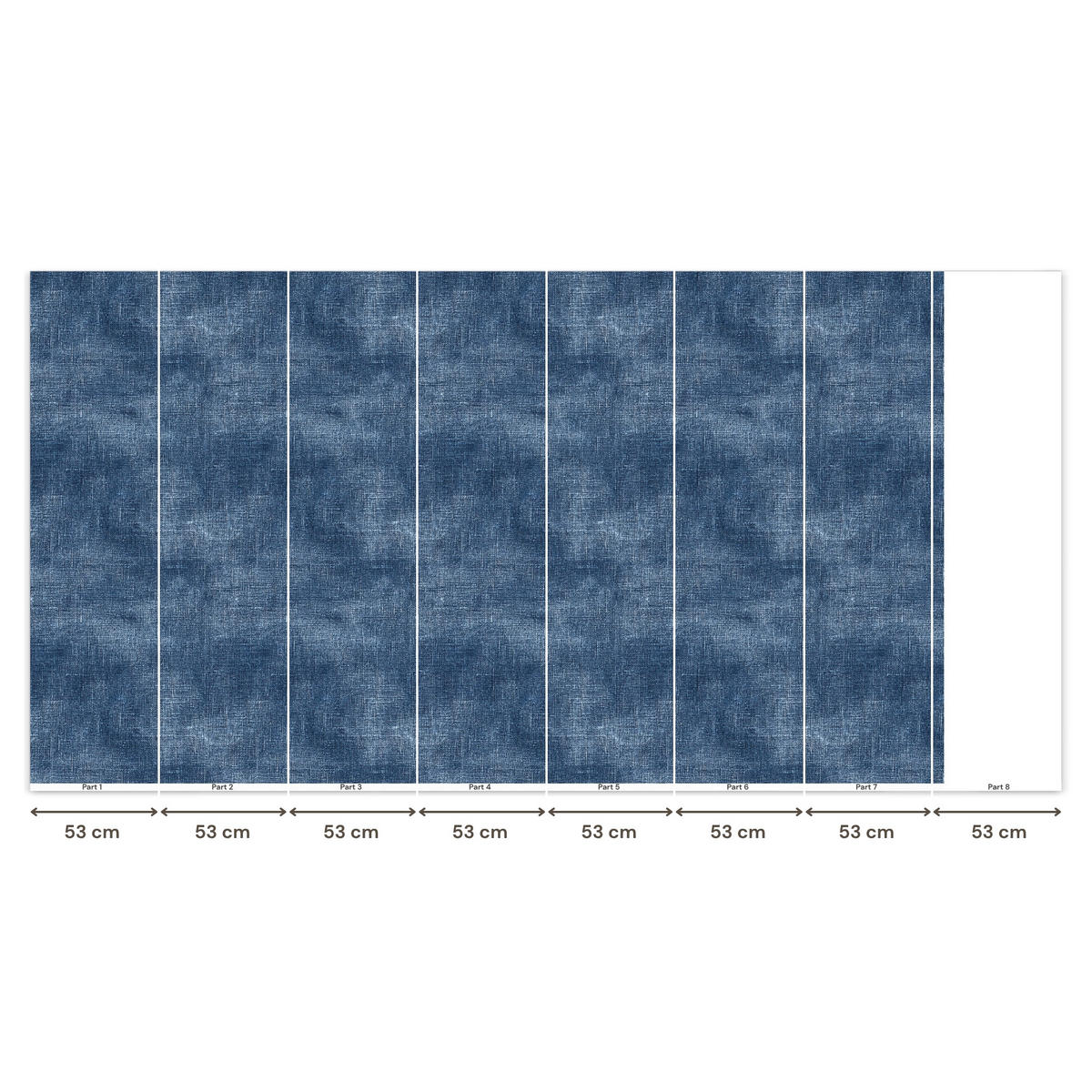 TAPETE - Leinen - Textur - Muster - Denim - Rustikal - 350x200 cm - Blau, Papier (350/200cm) - OnlyWow