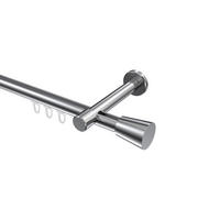 INNENLAUF-GARDINENSTANGEN-SET Prestige Sitra 420 cm (geteilt in 3 x 140 cm), 1-läufig, 20 mm Ø Chrom - Chromfarben, Metall (420cm) - INTERDECO