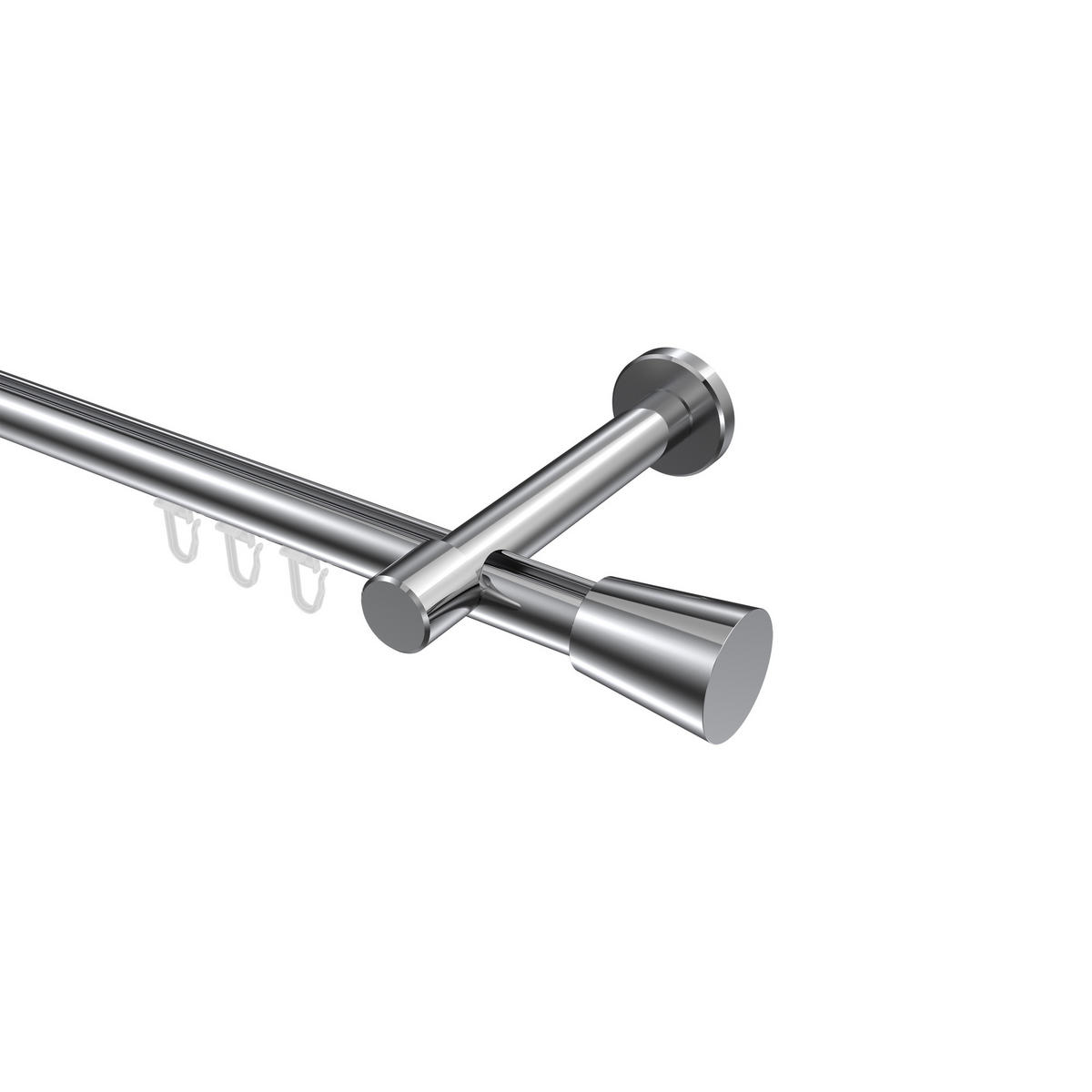 INNENLAUF-GARDINENSTANGEN-SET Prestige Sitra 420 cm (geteilt in 3 x 140 cm), 1-läufig, 20 mm Ø Chrom - Chromfarben, Metall (420cm) - INTERDECO