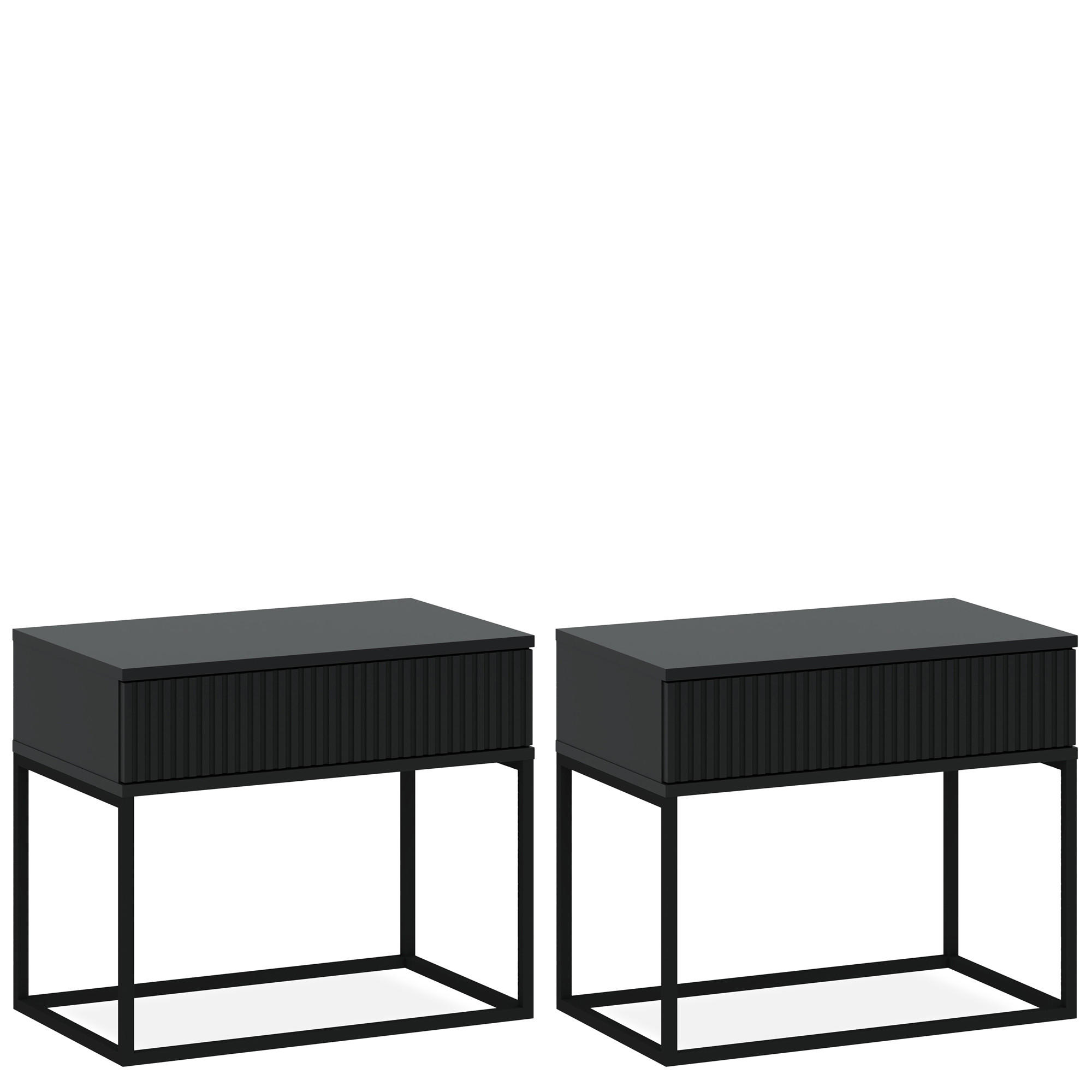 Konsimo® Nachttisch Anthrazit, Schwarz 60x52x39 cm