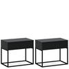 NACHTTISCH RECTUS 2-er Set - Anthrazit/Schwarz, Holzwerkstoff (60/52/39cm) - KONSIMO®