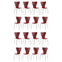 BESUCHERSTUHL 16er Set Holz rot - Rot, Holz/Metall (45/85/49cm) - CLP