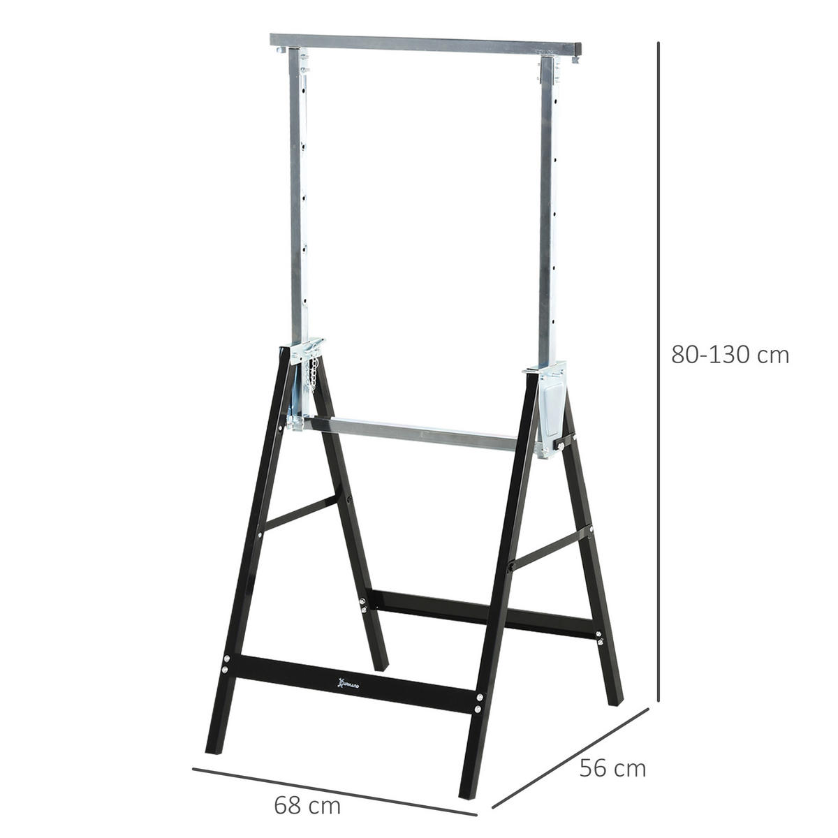 SÄGEBOCK, Arbeitsbock, Metall, Schwarz - Schwarz, Metall (68/56/80cm) - DURHAND