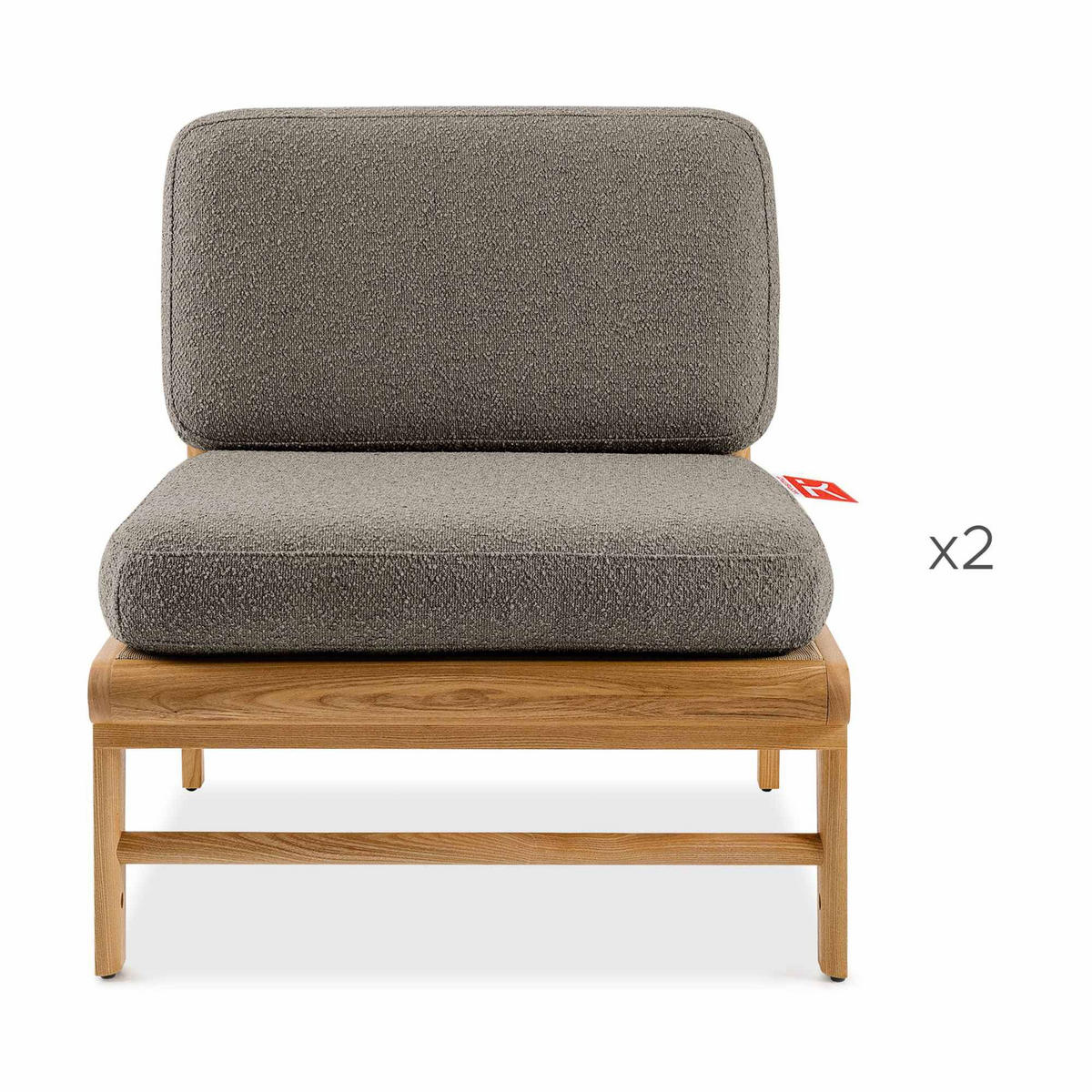 LOUNGESOFA ATREDA rechts - Grau, Holz/Textil (315/80/175cm) - KONSIMO®