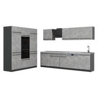 KUCHYŇSKÝ KOUT R-Line, Beton/Antracit, 180 cm pracovná doska Mramor - šedá/antracitová, kompozitní dřevo (180/206.8/60cm) - Vicco