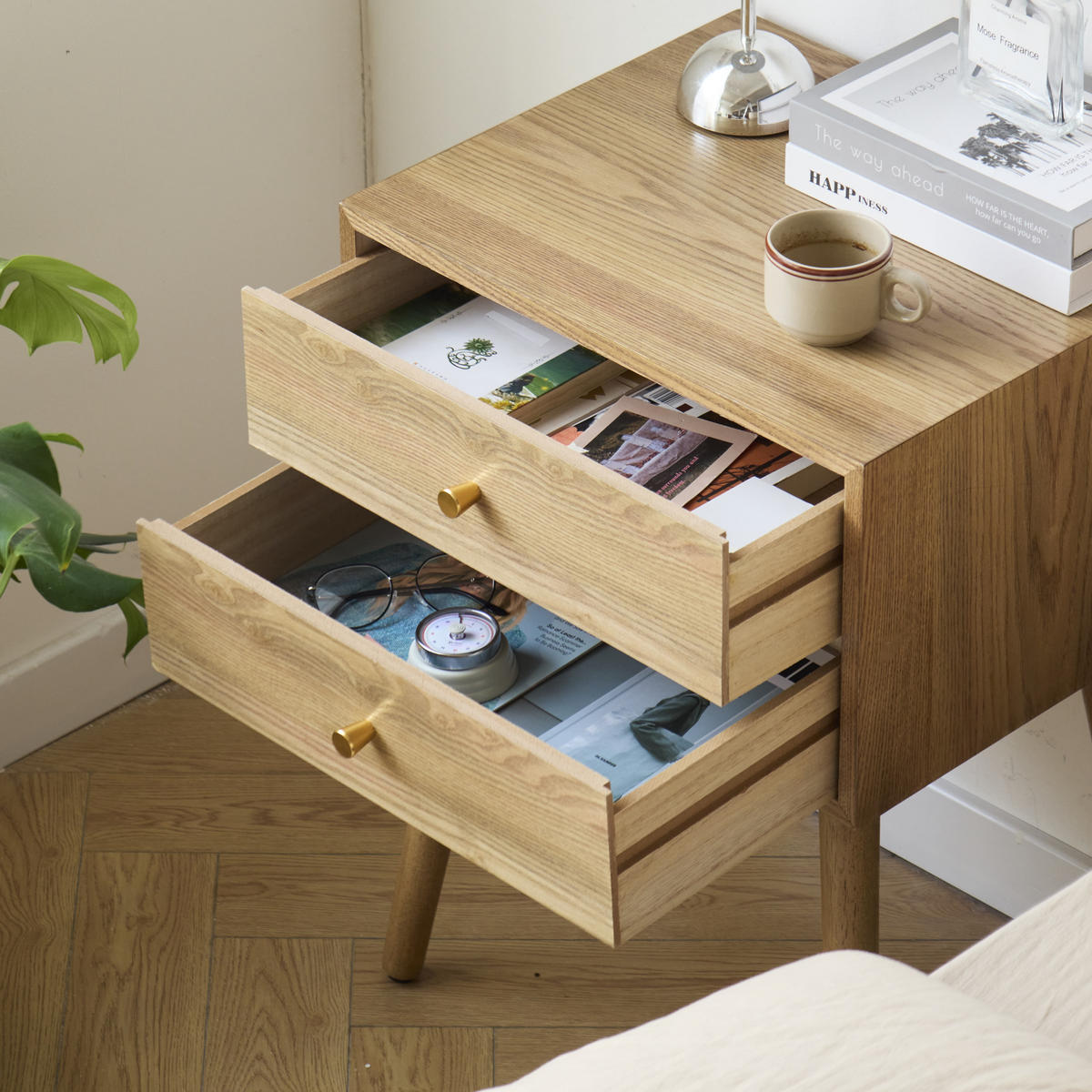 NACHTTISCH Rechteckig Braun 46 x 38 x 62 cm - Braun, Holz (46/62/38cm) - Nordlys