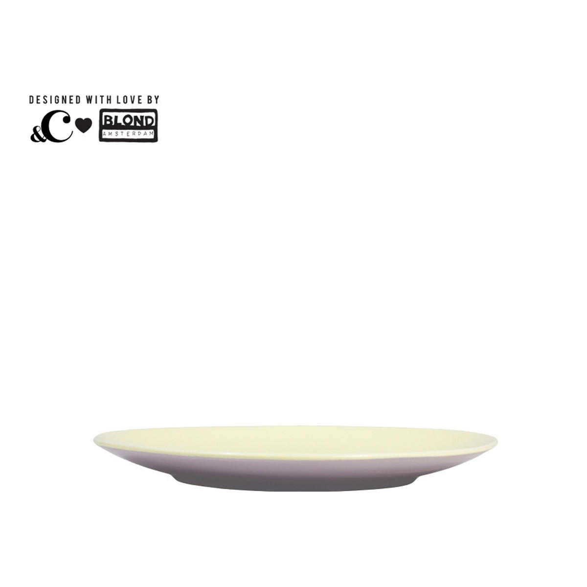 FRÜHSTÜCKSTELLER Nur gute Schwingungen in Gelb - 22cm - Gelb, Keramik (21.8/21.8/2.5cm) - Blond Amsterdam