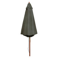 SONNENSCHIRM - Eukalyptus massiv / Polyester - Salbeigrün, Holz/Textil (200/200cm) - home24