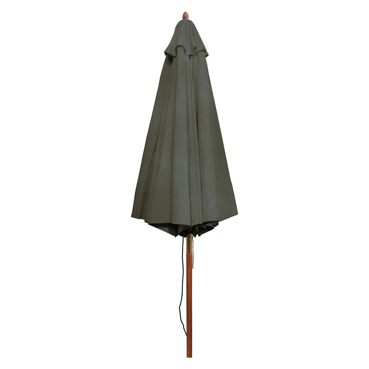 SONNENSCHIRM - Eukalyptus massiv / Polyester - Salbeigrün, Holz/Textil (200/200cm) - home24