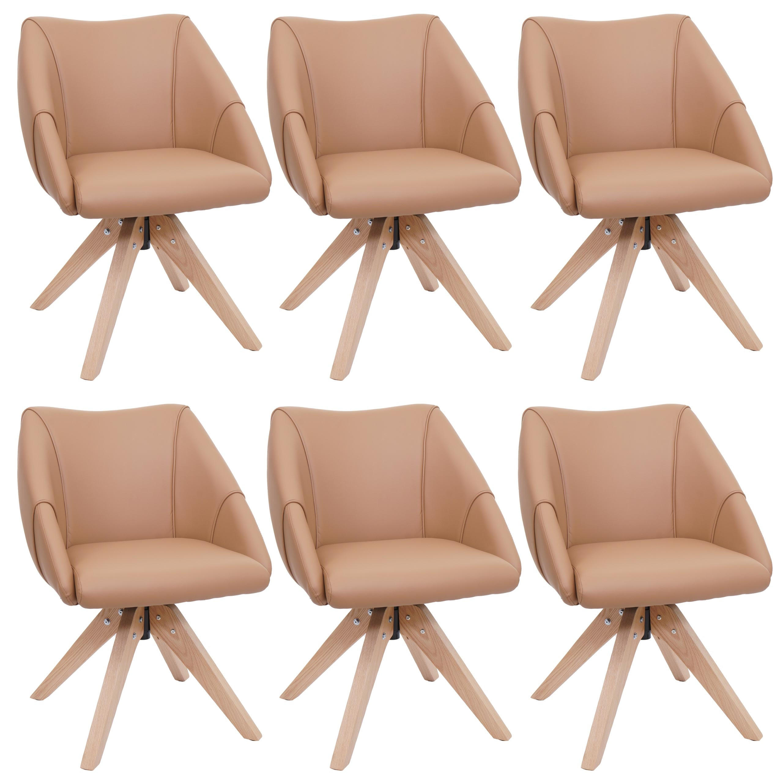 ESSZIMMERSTUHL Hellbraun 6er-Set - Hellbraun, Kunststoff (57/85/60cm) - MCW