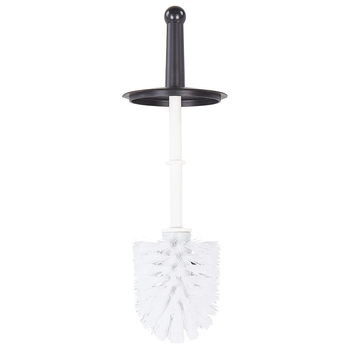 DRŽÁK NA TOALETNÍ PAPÍR s kartáčkem Kov Černý Soacha - černá, kov (33/92/18cm) - Beliani