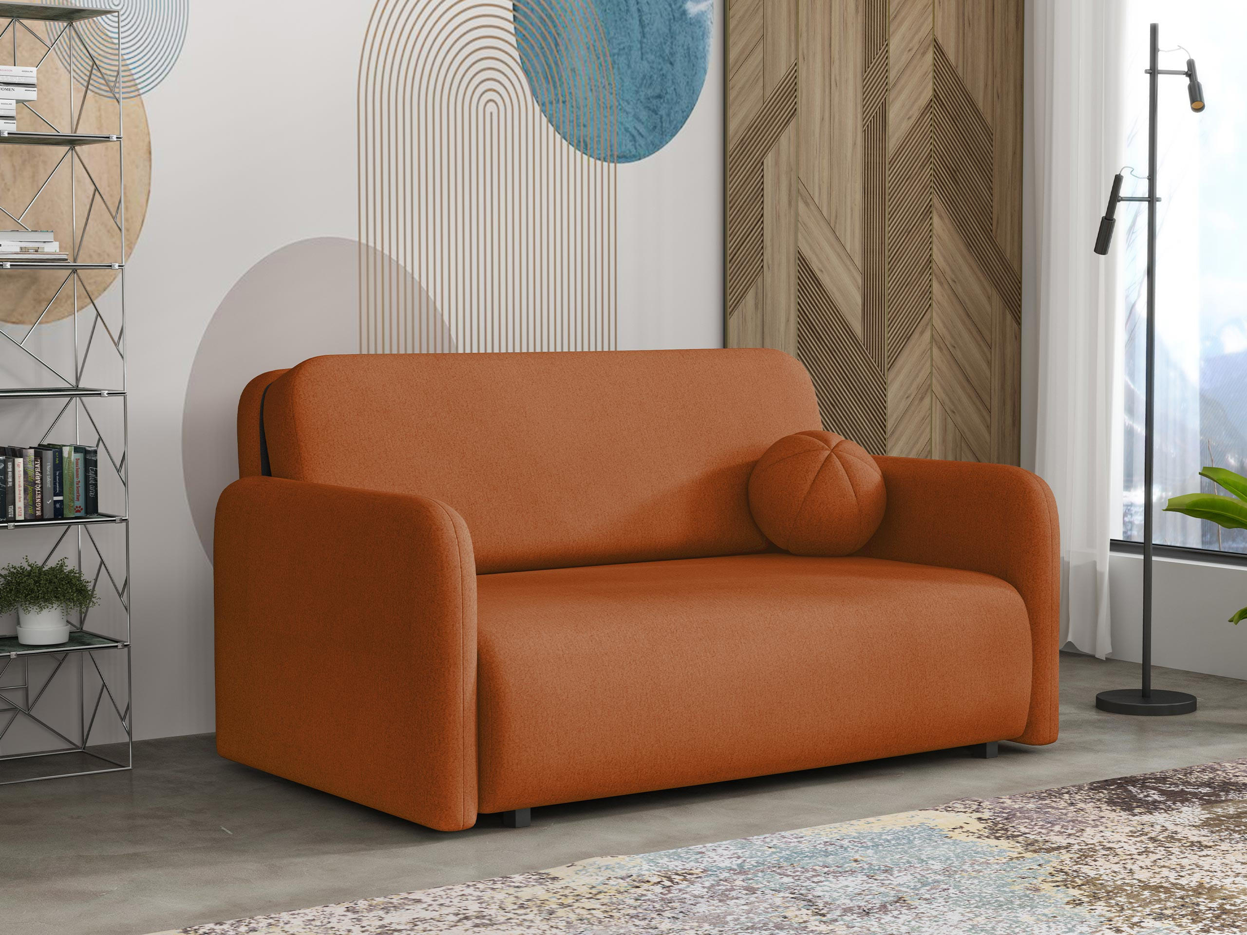 SCHLAFSOFA Viva Sun III - Schwarz/Orange, Holz/Textil (150/85/103cm) - MIRJAN24