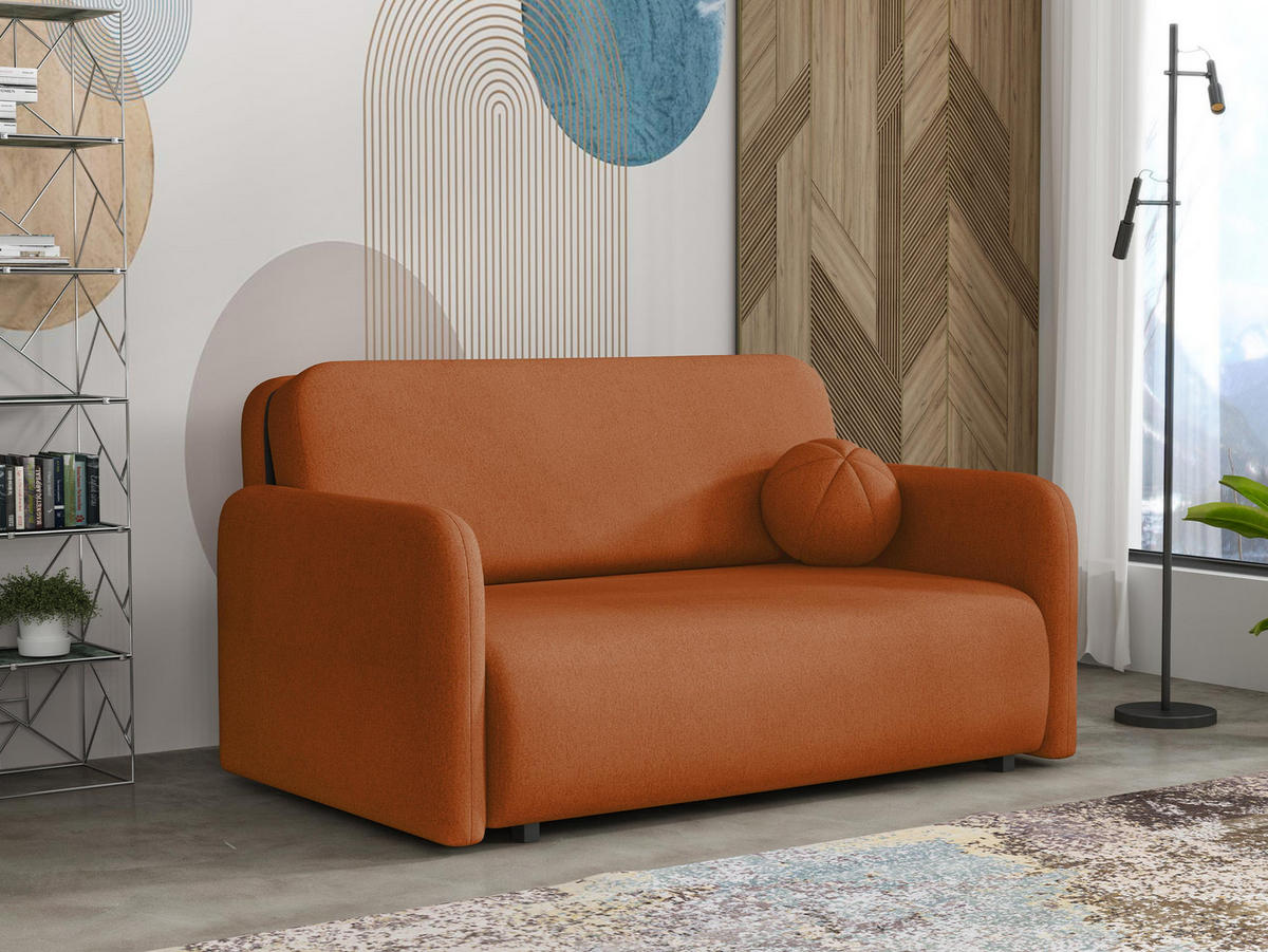 SCHLAFSOFA Viva Sun III - Schwarz/Orange, Holz/Textil (150/85/103cm) - MIRJAN24