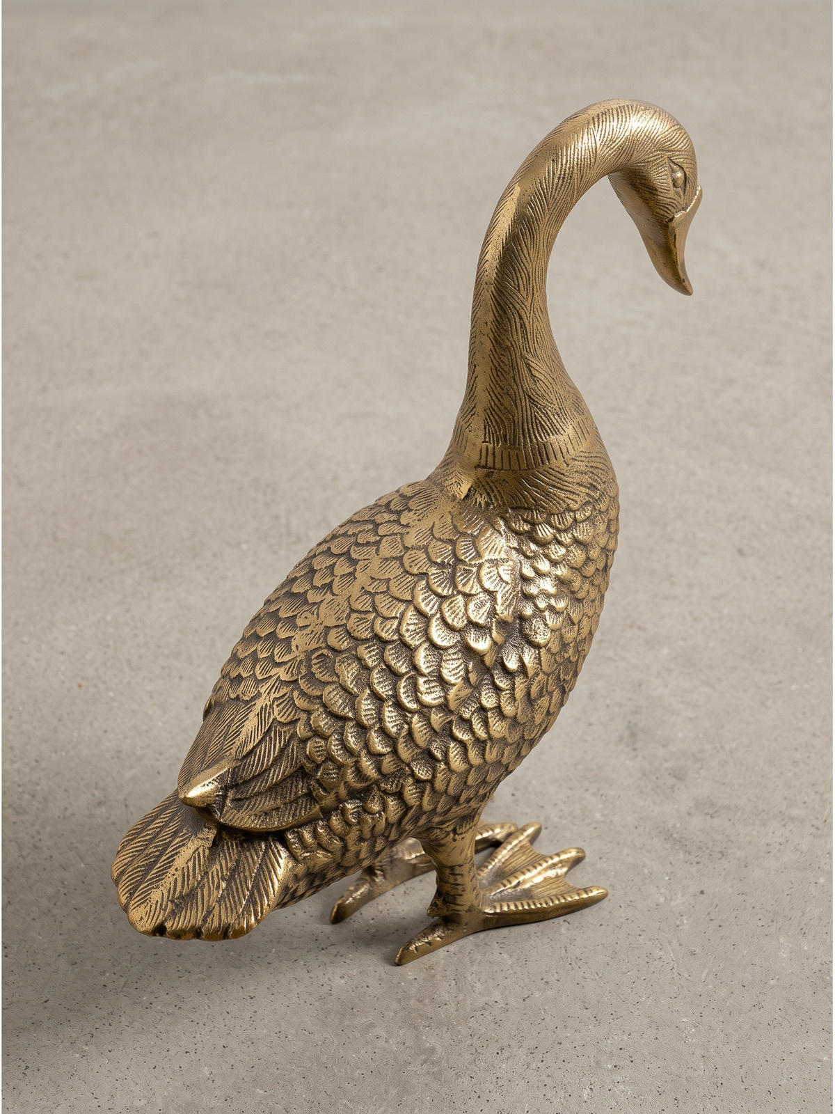 GÄNSEFIGUR DENDER, Aluminium, handgefertigt, Gold, 46 x 19 x 42 cm - Goldfarben, Metall (46/42/19cm) - KADIMA DESIGN