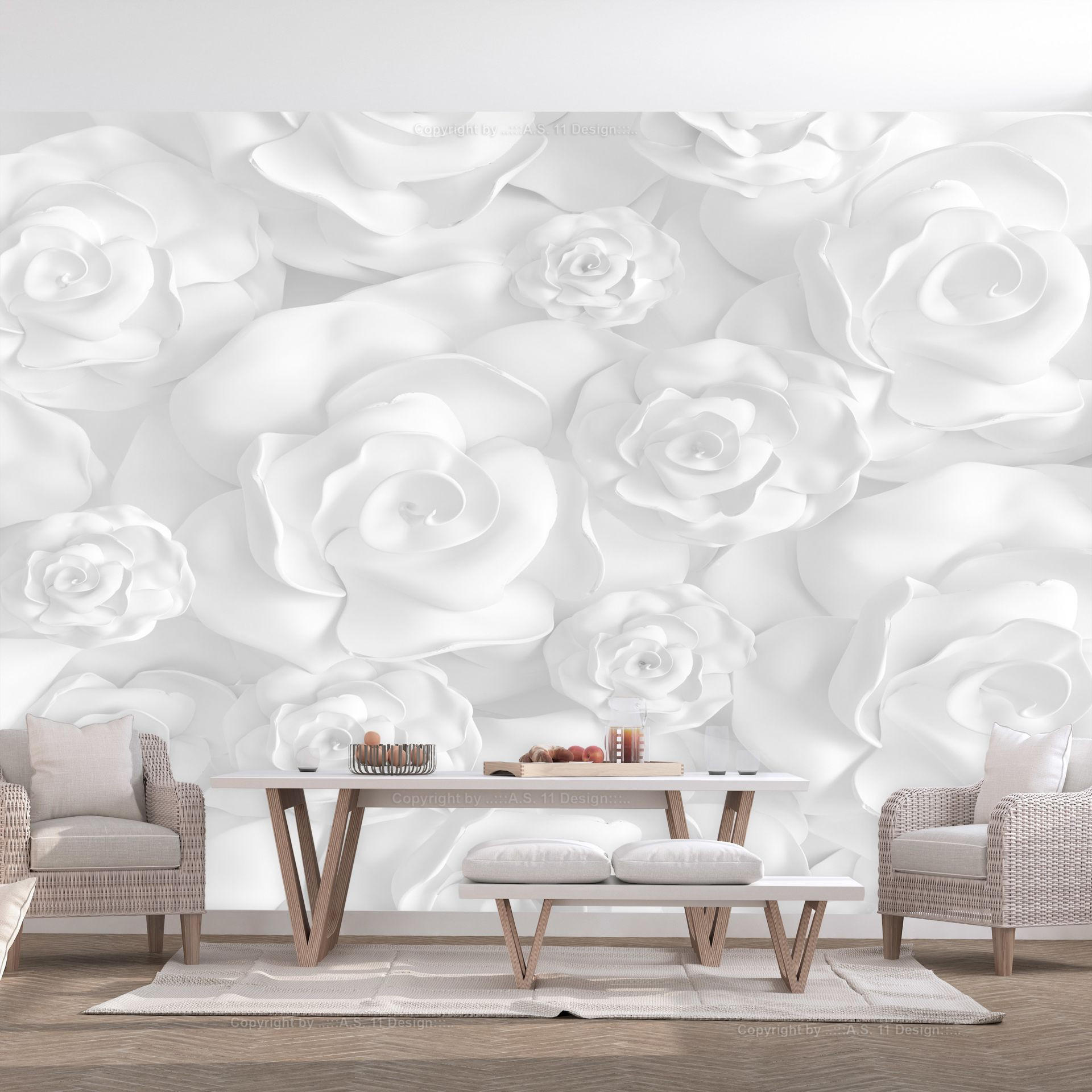 VLIESTAPETE Weiß 350/245 cm - Weiß/Grau, Textil (350/1cm) - KUNSTLOFT