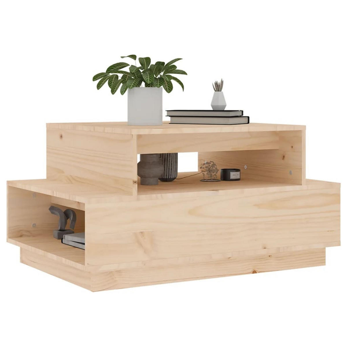COUCHTISCH 80x55x40,5 cm Massivholz Kiefer - Braun, Holz (80/55/40.5cm) - furnicato