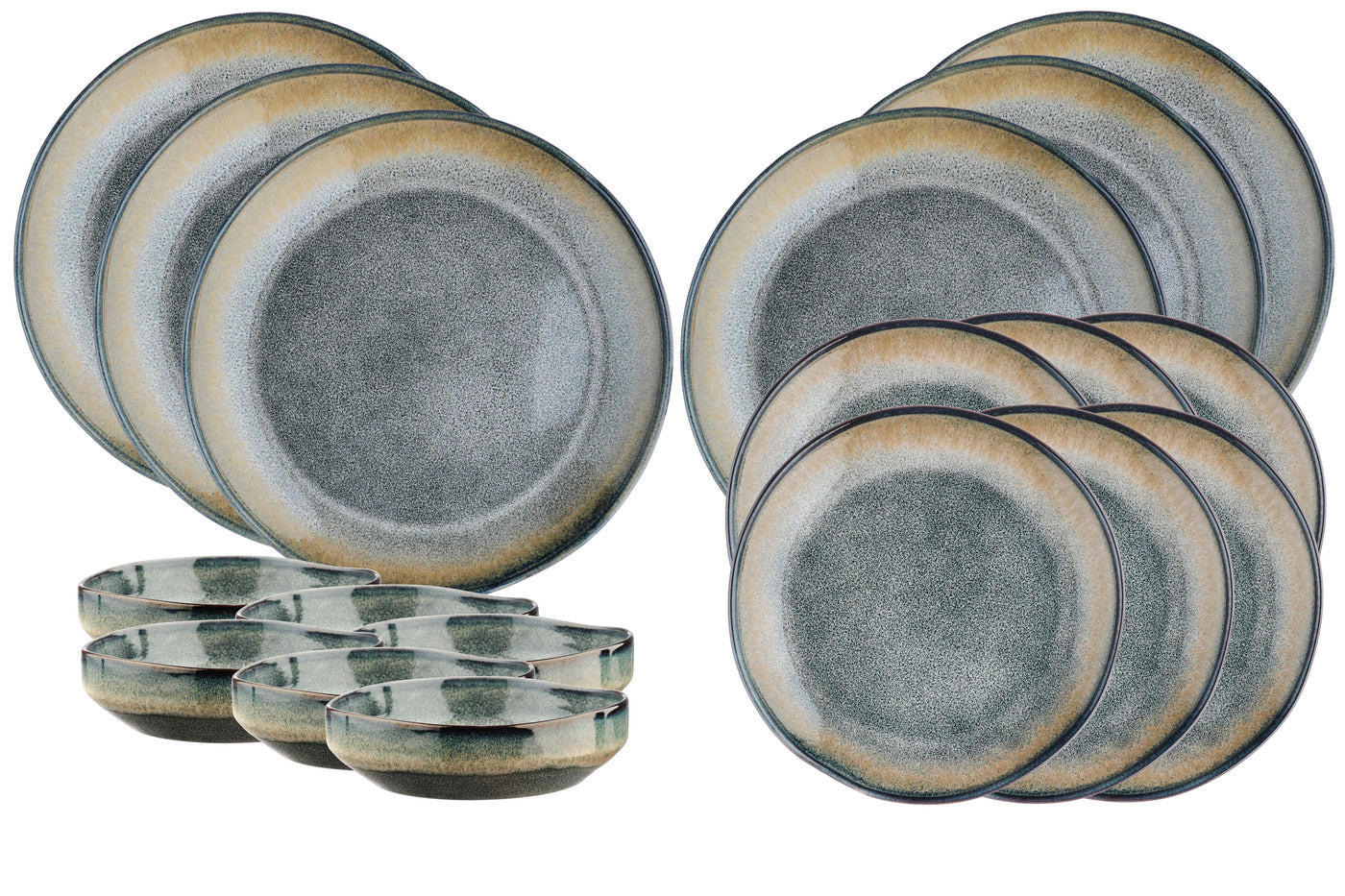 SERVICE Die Essentials Genesis - 18 Teile - Erde - Grau, Keramik (1/1/1cm) - Björn