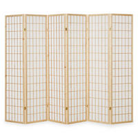 PARAVENT 6-tlg. 264/175 cm Braun Shoji - Braun, Holz (264/175/2cm) - Homestyle4u