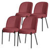 ESSZIMMERSTUHL 4er Set Rot aus Polyester - Rot/Schwarz, Textil/Metall (50/83/63cm) - ML-DESIGN