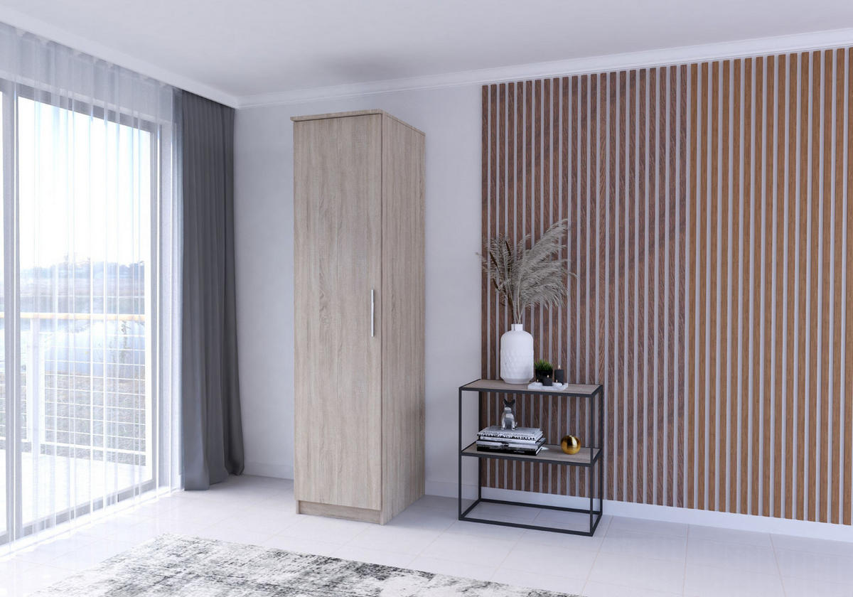 DREHTÜRENSCHRANK - RUTH 1D SONOMA - Sonoma Eiche, Holzwerkstoff/Metall (50/210/64cm) - Möblo