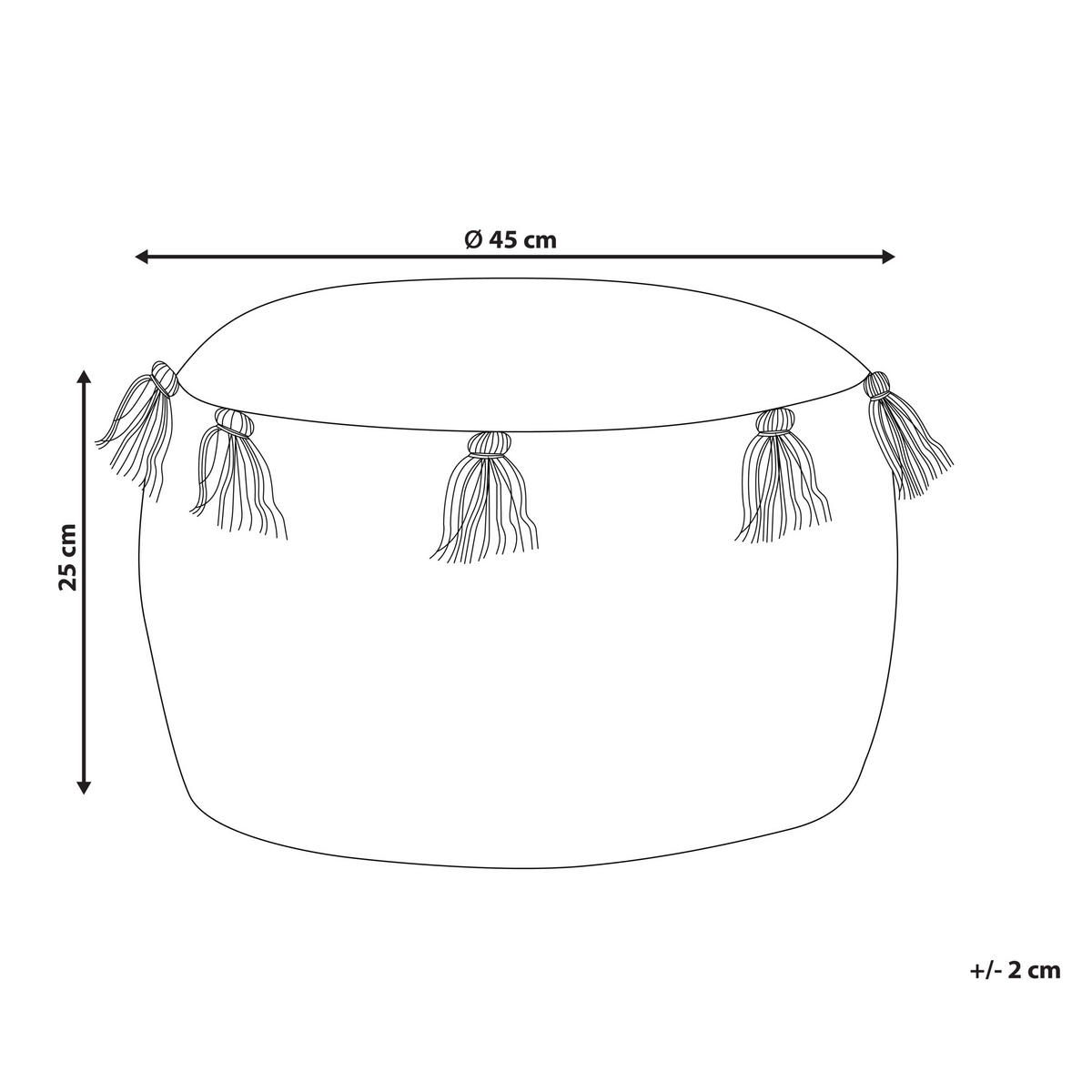 KINDERHOCKER Beige Kartee - Beige/Gelb, Naturmaterialen (45/25/45cm) - Beliani