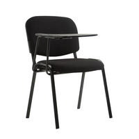 BESUCHERSTUHL Keen, Stoffbezug mit Klapptisch - Gestell Schwarz / Bezug Schwarz - Schwarz, Textil/Metall (53/81/53cm) - TPFLiving