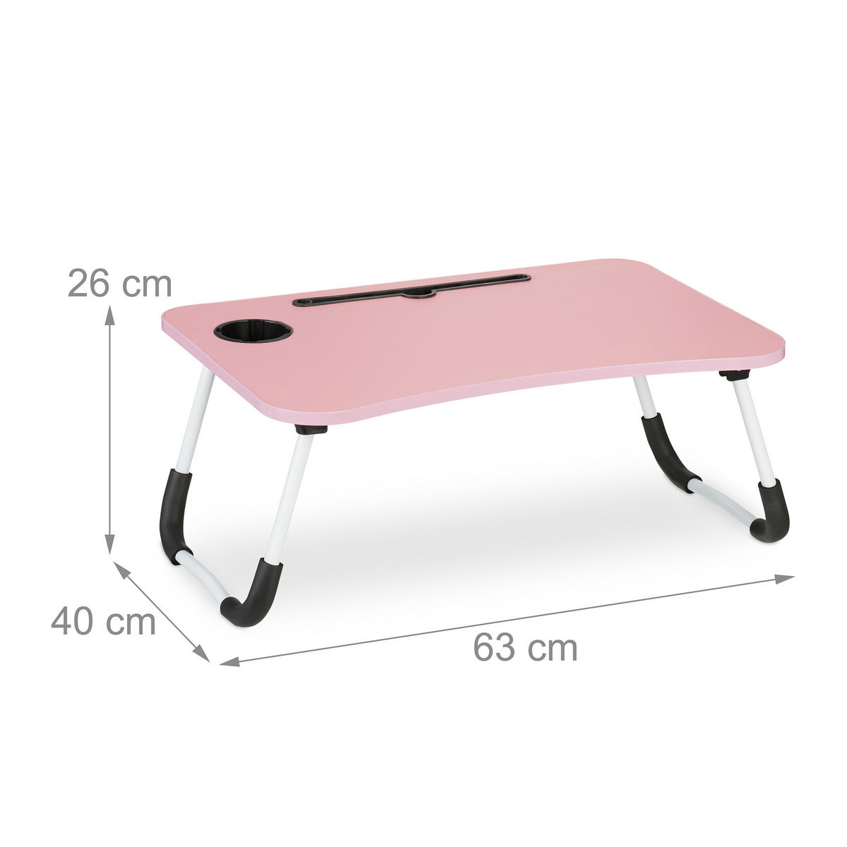 LAPTOPTISCH Rosa klappbar mit Tablethalter - Multicolor, Holzwerkstoff/Kunststoff (40/63/26cm) - Relaxdays