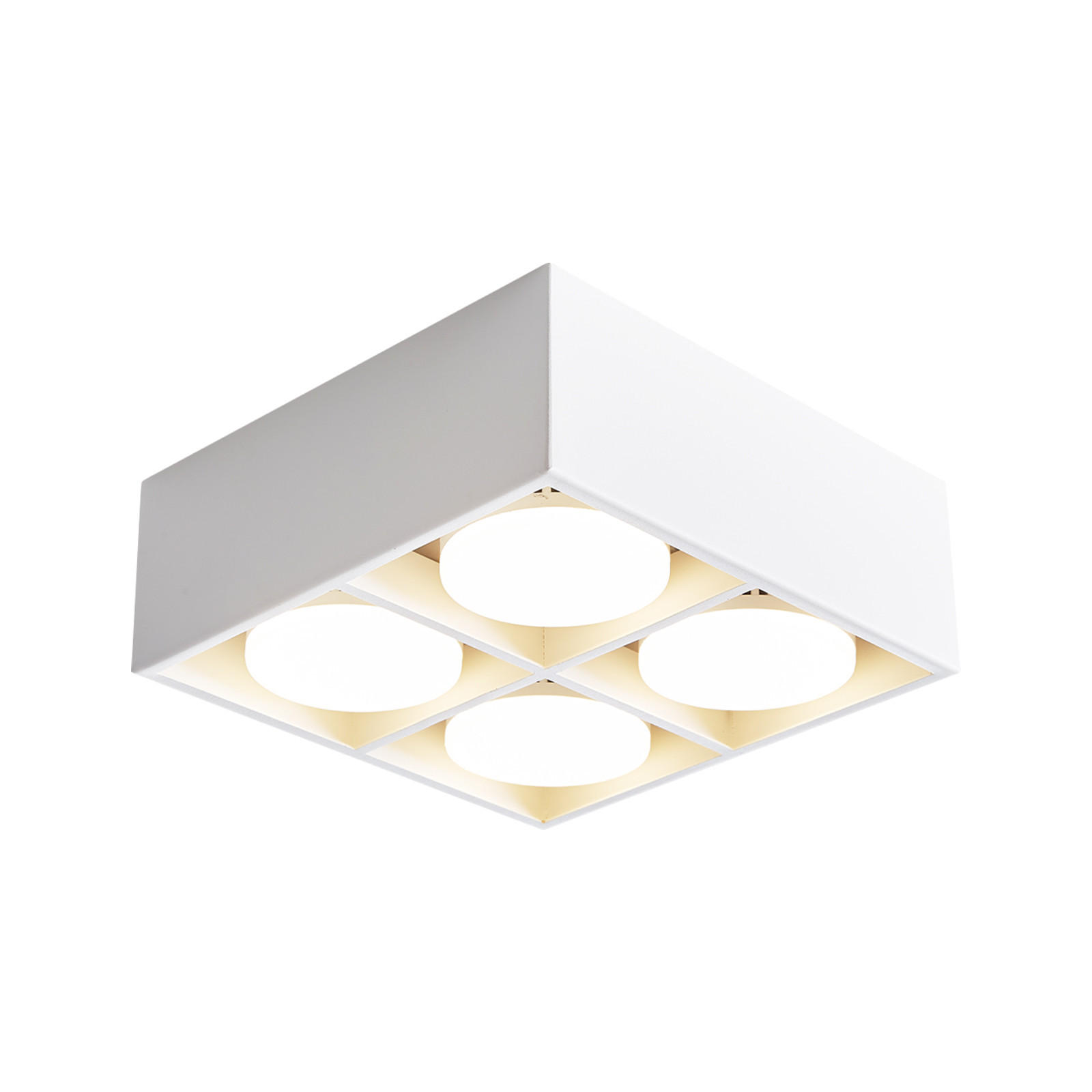 LED-DECKENLEUCHTE Harmonie 4-flammig 20/20/9 cm - Weiß, Metall (20/20/9cm) - Nettlife