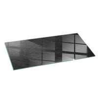 GLASPLATTE für Kamin 125x50 cm Schwarz - Schwarz, Glas (125/50/0.4cm) - ArtPrintCave
