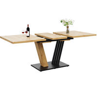 BLAGOVAONSKI stol 120/160/80/76 cm boje drveta od MDF-a i metala s izvlačnom pločom - prirodne boje, drvni materijal (120/80/76cm) - OKWISH