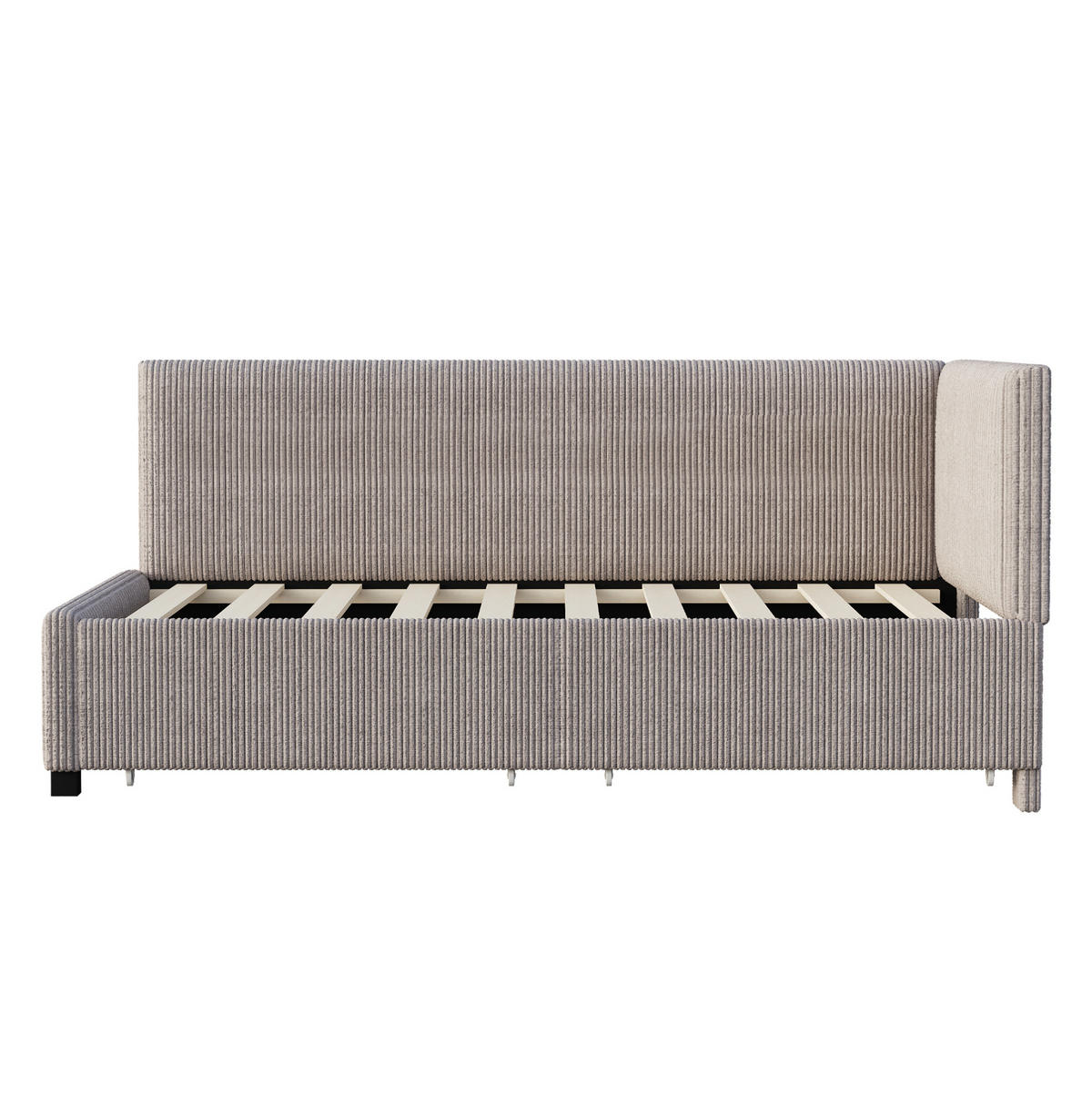 POLSTERBETT 90/200 cm mit 2 Stauraumschubladen, Lattenrost und Samtbezug, Grau - Grau, Leder (90/200cm) - Redom