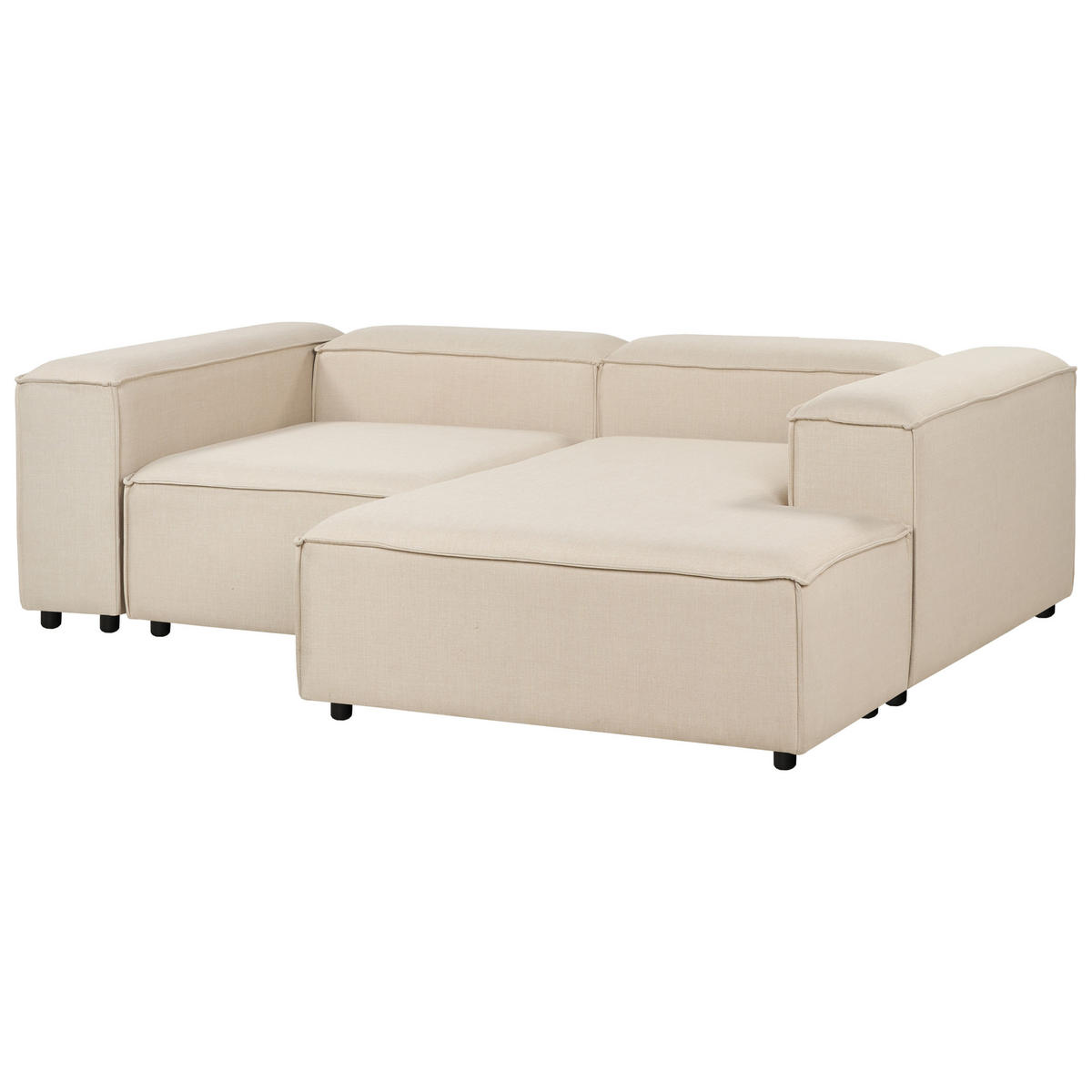 ROHOVÁ POHOVKA modul 3-místná levostranná Béžová Látka s otomanem Ardal - béžová, textil (240/180cm) - Beliani