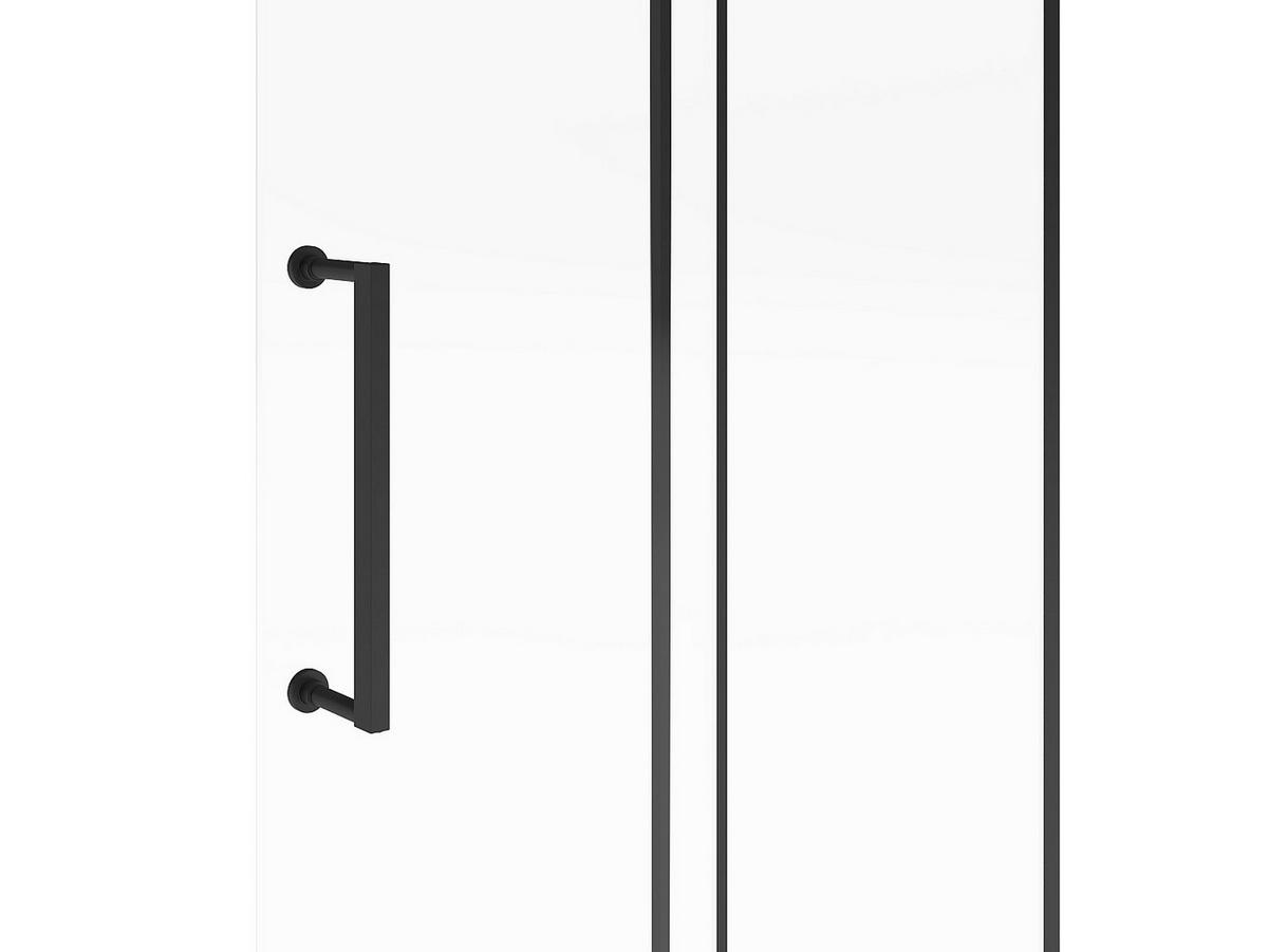 DUSCHTRENNWAND Seitenwand italienische Dusche mit Schiebetür - Metall - Industrial Style - Schwarz matt - 140 x 200 cm - YOREM - Schwarz, Metall (140/200cm) - Vente-Unique