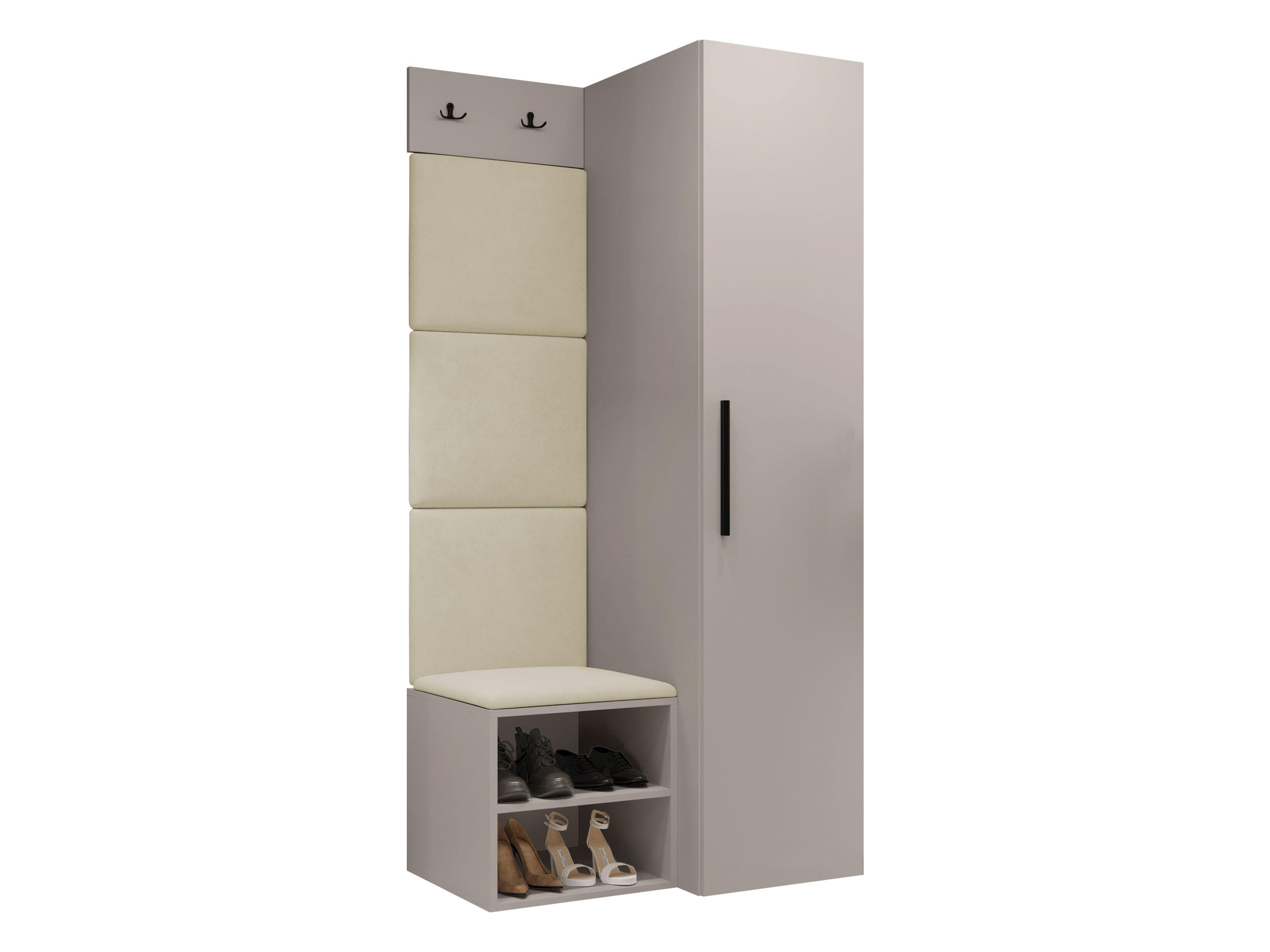 MOBILIER PENTRU HOL Medi III - bej/cașmir, material plastic/compozit lemnos (40/191/50cm) - MIRJAN24
