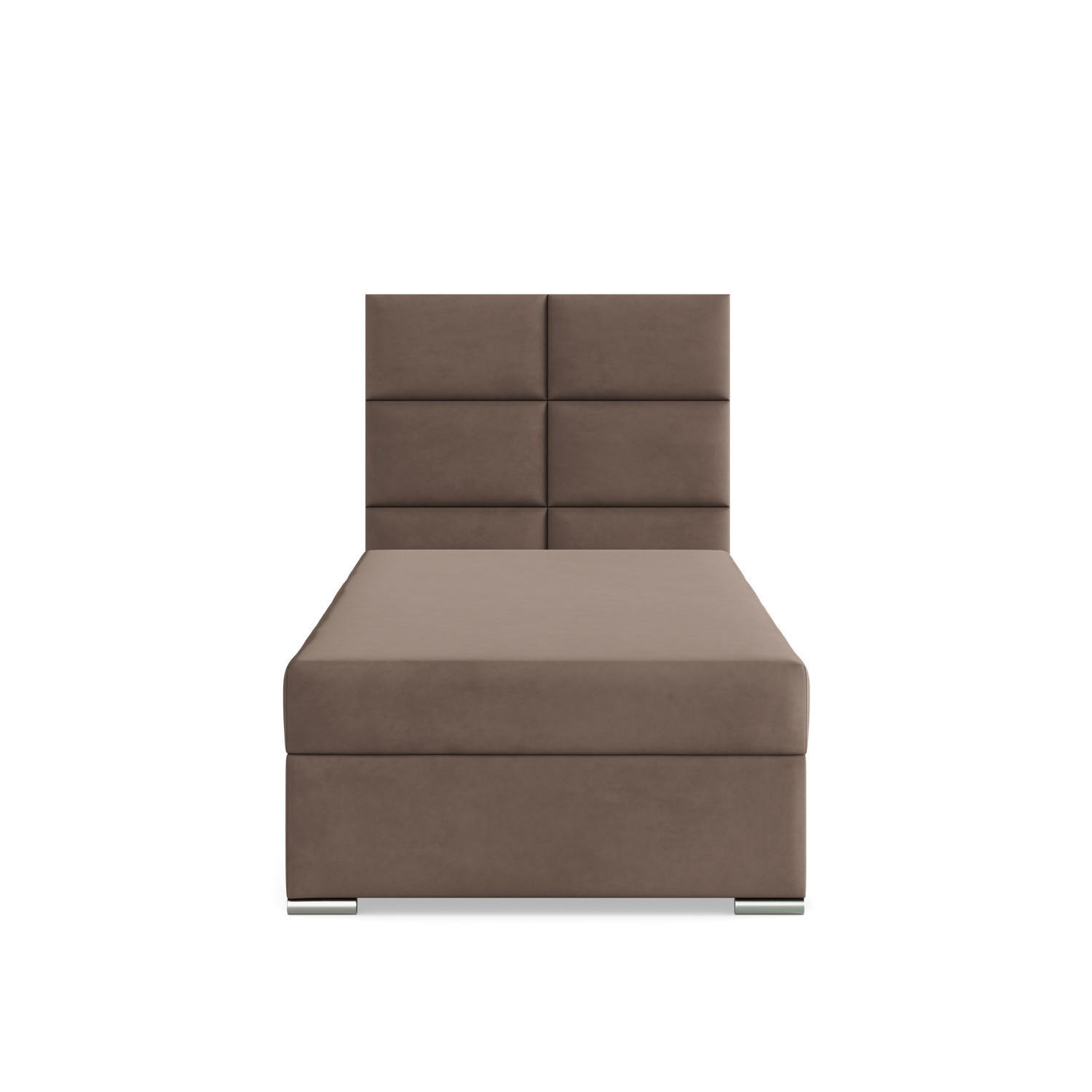 BOXBETT MIT KOPFTEIL 90x200 CALVI, Braun - Braun, Textil (90/200cm) - Mebligo