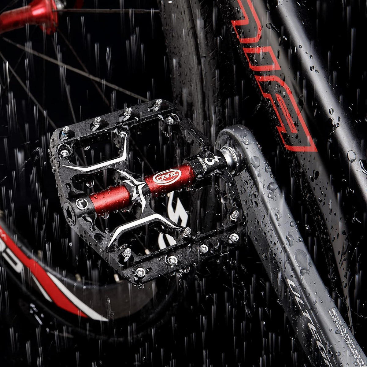 FAHRRADPEDALE Aluminiumlegierung 3 Lager Schwarz - Schwarz, Metall (10.5/1.5/10.6cm)