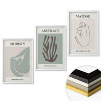 WANDBILDER 3er-Set - 40x60 cm Weißer Rahmen - Matisses stilvolle abstrakte Gemälde - Weiß, Kunststoff (40/60cm) - ArtPrintCave